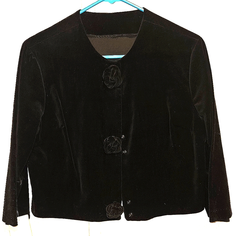 Vintage 1950's velvet cropped coat L